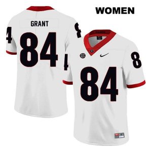 Women's Georgia Bulldogs NCAA #84 Walter Grant Nike Stitched White Legend Authentic College Football Jersey GBP4054JC